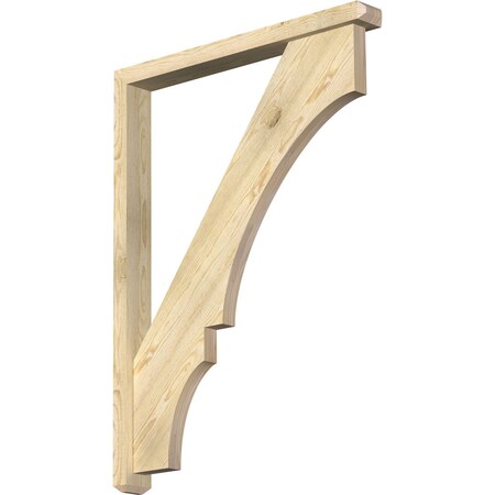 Ekena Millwork Balboa Craftsman Rough Sawn Bracket w/ Offset Brace, Douglas Fir, 4"W x 36"D x 48"H BKT0402X36X48BOA04RDF